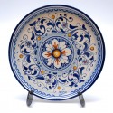 Piatto da parete con decoro "ornato fiori blu"