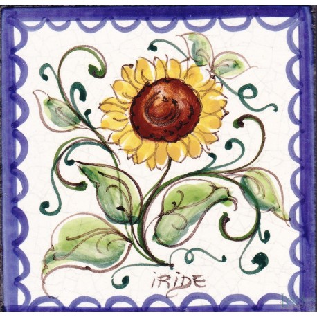 Mattonella in ceramica modello girasoli