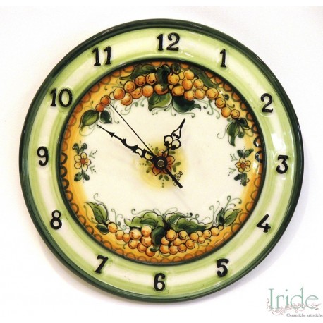 Orologio con numeri a rilievo decoro limoni