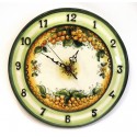Orologio con numeri laterali decoro uva gialla