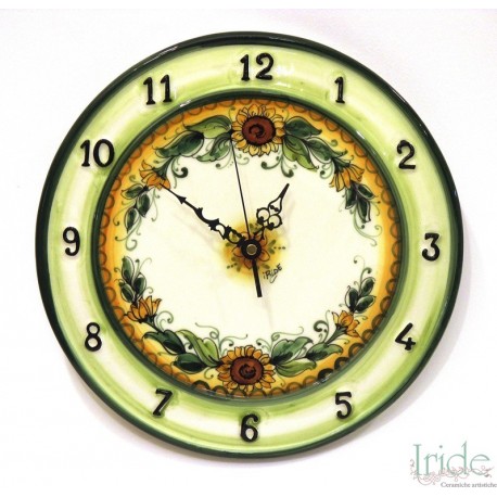 Orologio con numeri a rilievo decoro girasoli