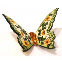 Farfalla lucida decoro fiori cm 6 x 6