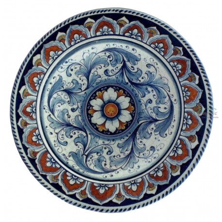 Piatto da parete con decoro " coda di pavone"