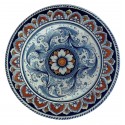 Piatto da parete con decoro " coda di pavone"