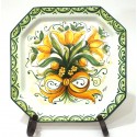 Piatto Ottagonale decoro Tulipani