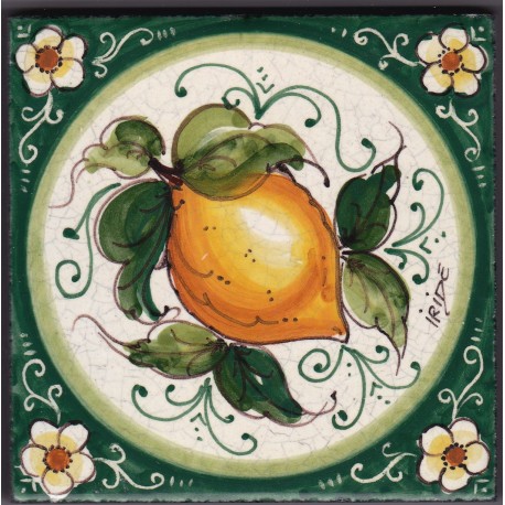 Mattonella in ceramica modello limoni fondo pieno