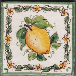 Mattonella in ceramica modello limoni e fiori