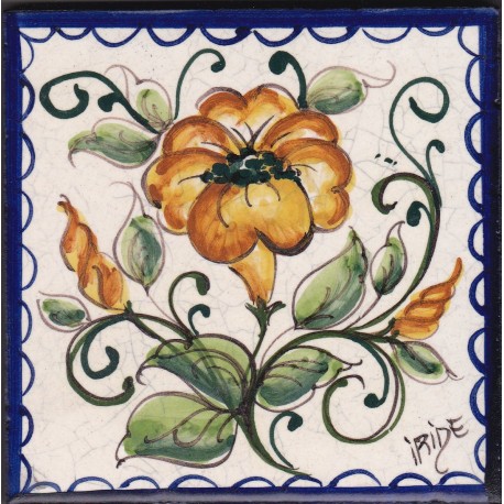 Mattonella in ceramica modello fiori campanula