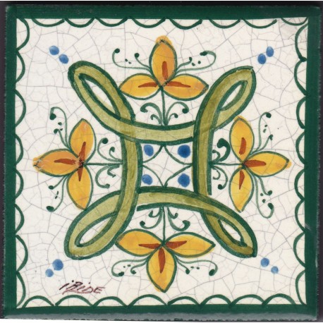 Mattonella in ceramica modello rosone geometrico