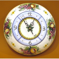 Orologio bombato grande, decoro Melograno e Uva