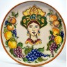 Piatto da parete con decoro - "Regina e frutta"