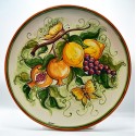 Piatto da parete con decoro - "Frutta e farfalle 1"