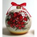  palla di natale piccola in ceramica decorata a mano, decoro "stelle - bastoncino"