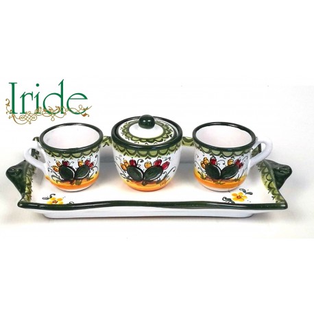 Servizietto caffè - Tete a tete - decoro fico d'india
